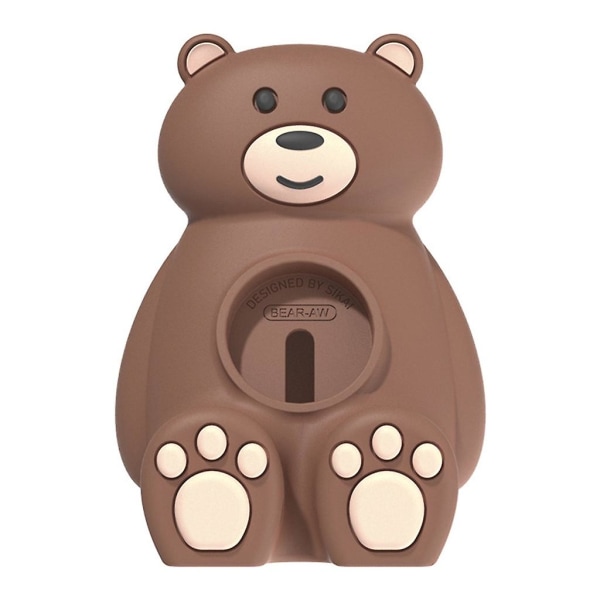 Cartoon Bear Laddningsstation för iOS Watch SE 1 2 3 4 5 6 7 Smartklockor Brown