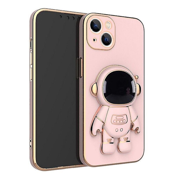 Astronaut Folding Stand Case Cover For iPhone XR Pink