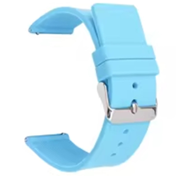 20mm Universal Silikon Armband Sport Rem Sport Rem Armband med Silver Spänne Baby Blue