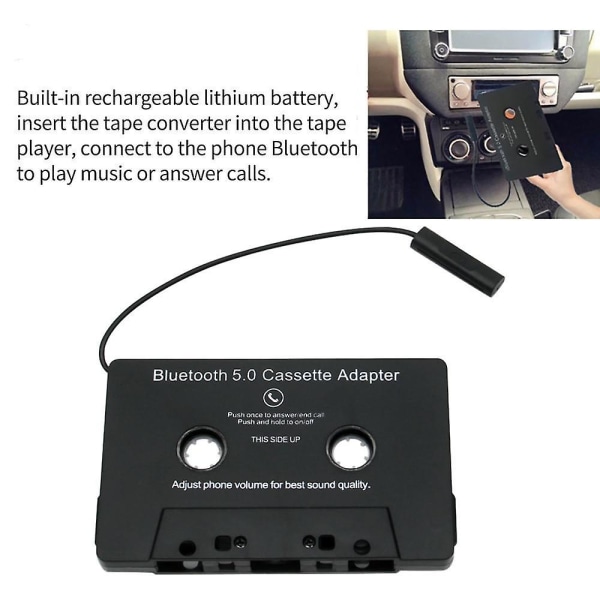 Bluetooth 5.0 Converter Bilband Mp3/sbc/stereo Ljudkassett