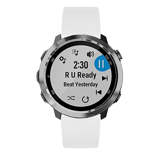 Twill-urrem til Samsung Galaxy Watch4 46mm 42mm/Watch4 44mm 40mm/Garmin Forerunner 645 White B Samsung Galaxy Watch4