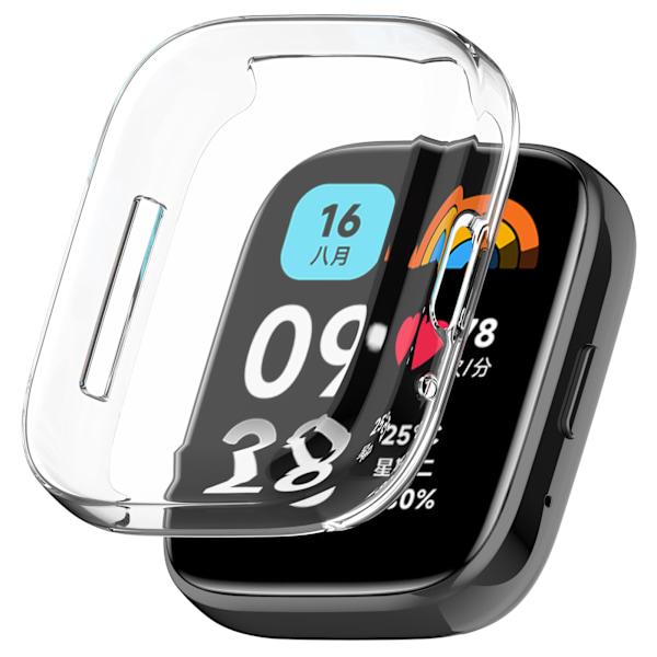 Sopii Redmi Watch 3 Lite/ Active -suojakuorelle Transparent And White