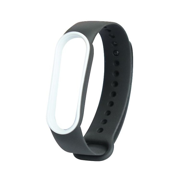 Til Xiaomi Mi Band 5 Tofarvet Tpe-urrem Black White