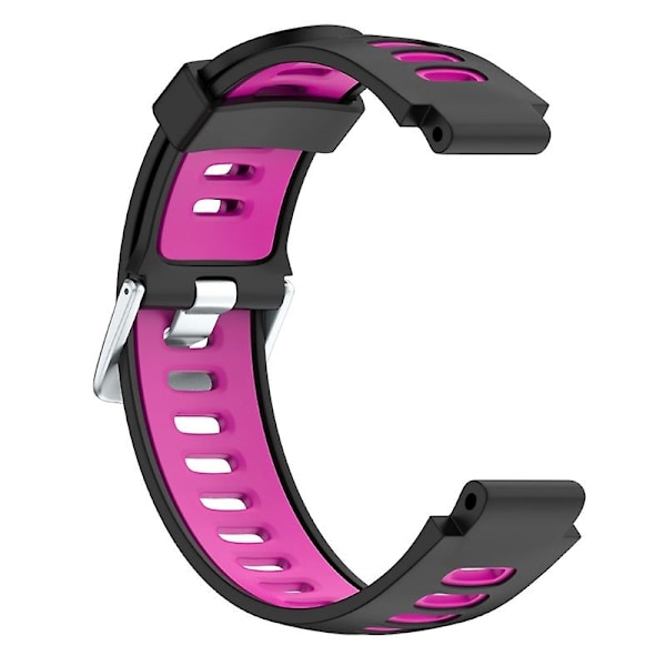 To-farget silikonrem for Garmin Forerunner 735 XT (svart + gul) Black   Rose Red