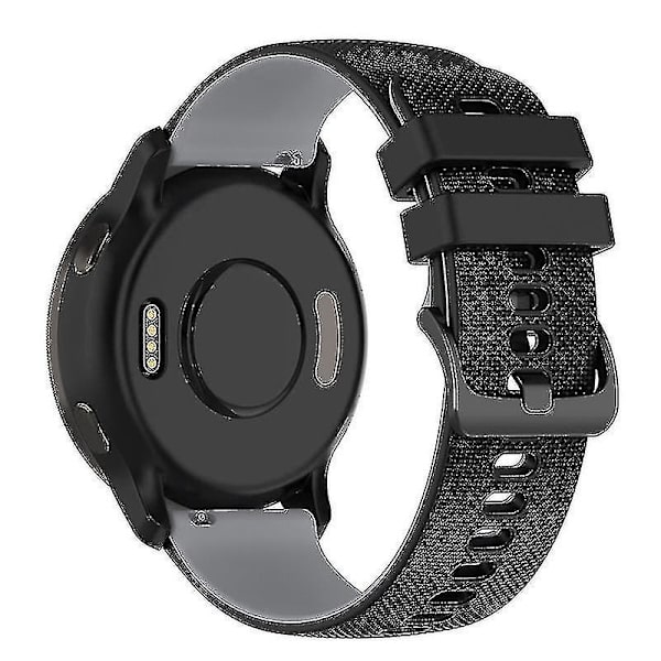 Klokkestropper for Garmin Vivoactive 4/Garmin Forerunner 255 klokkebånd Grid Texture erstatningsklokke Black Grey D Garmin Forerunner 255