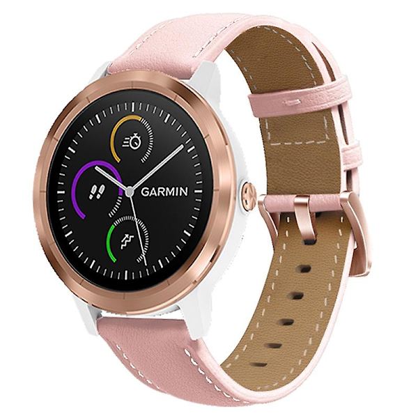 20 mm läderrem för Garmin Venu / Sq / Sq2 / Venu 2 Plus Pink