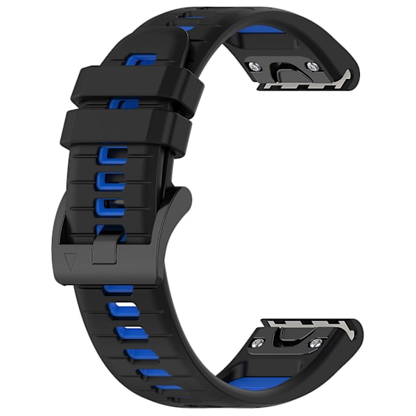 For Garmin Fenix 7 / Fenix 7 Pro silikone urrem 22mm udskiftningsremme Black Blue