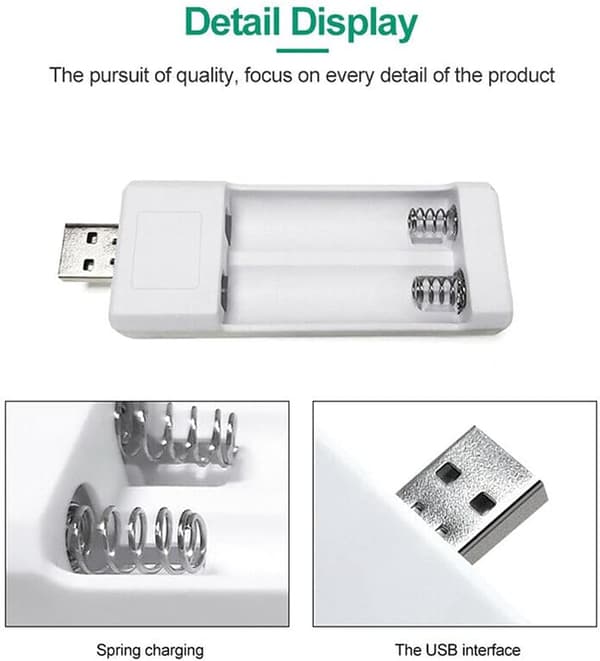 USB hurtiglader for AA AAA batterilader 2 Slots