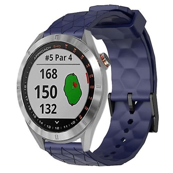 Til Garmin Approach S40 20 mm fodboldmønster ensfarvet silikone urbånd TUQ Navy Blue