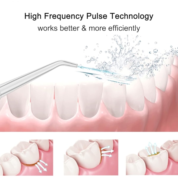 Oral Irrigator - 230 ml vattentank, 4 olika munstycken, Rosa