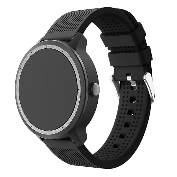 20mm Stripete tekstur silikon klokkestropp for Garmin Vivoactive 3 Justerbar klokkestropp erstatning Black F Garmin Vivoactive 3