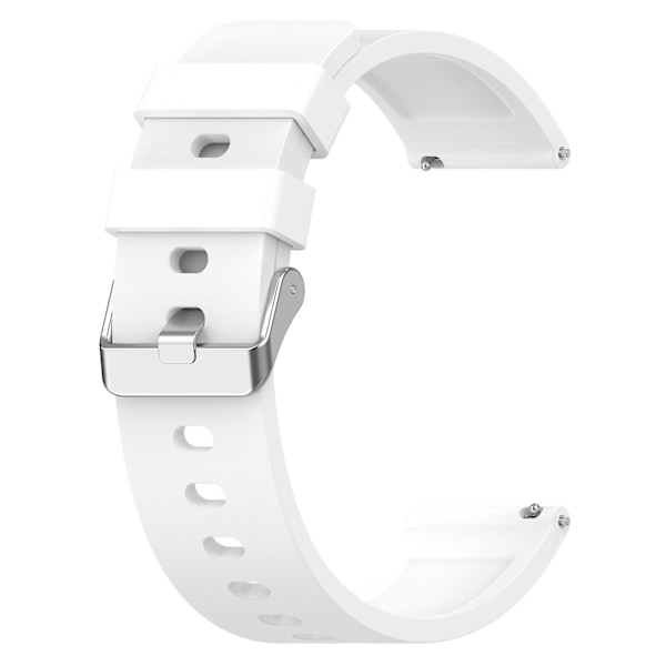 Silikonarmband för Garmin Venu/Venu 2 Plus/Venu Sq/Venu Sq 2, 20 mm klockarmband med spänne i rostfritt stål White