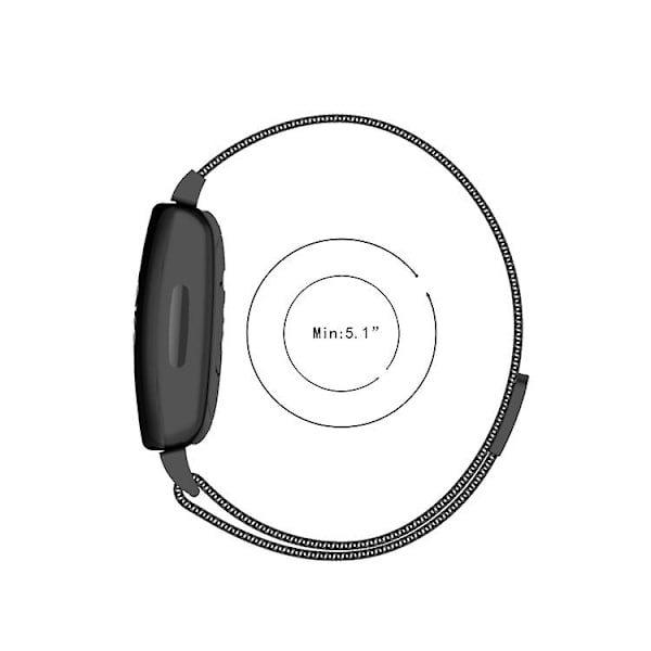 Til Fitbit Inspire 2 Milanese urrem UDD Black