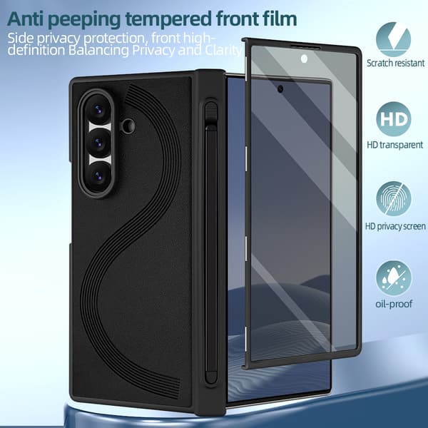 Fodral för Samsung Galaxy Z Fold7, med penna och insynsskydd Blue Compatible For Galaxy Z Fold7