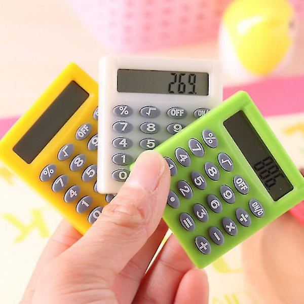 Mini bærbare multifunktions farverige elevregnemaskiner yellow