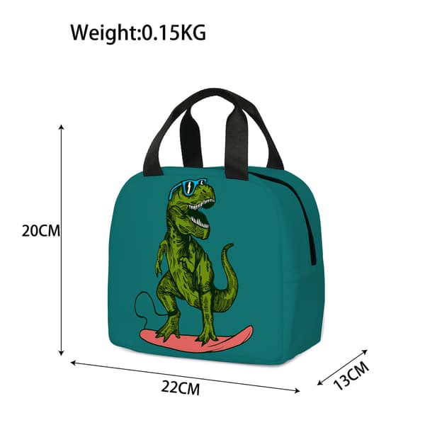 Morsom dinosaur matboks, isolert kjølebag (4)