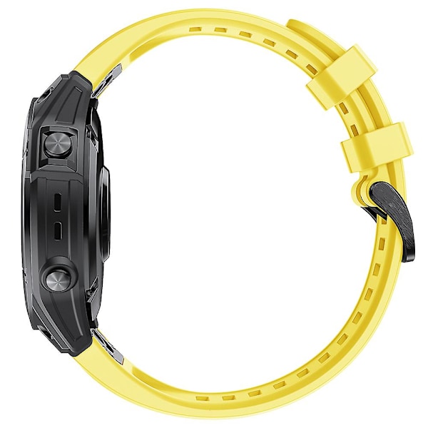 KALEBOLKLB-TXGJ-001 För Garmin Fenix 7S / 7S Pro 20mm Silikonklockarmband Trapezformade hål Yellow