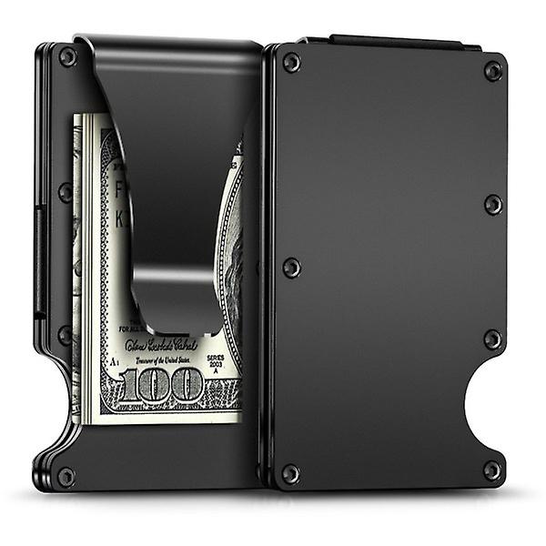Korthållare i aluminium med RFID-skydd - Slitstark och stilren svart One Size