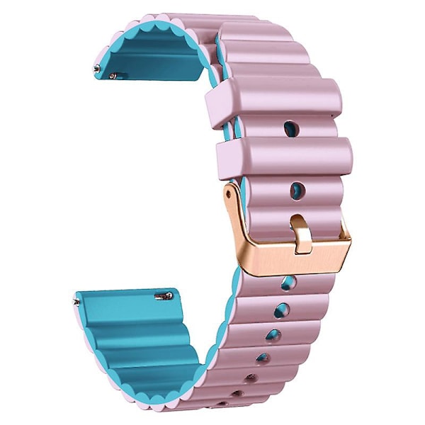 Horisontellt randigt klockarmband för Samsung Galaxy Watch6 / Watch6 Classic / Watch 5 Pro / Watch4, tvåfärgat 20 mm silikon Baby Blue Light Purple