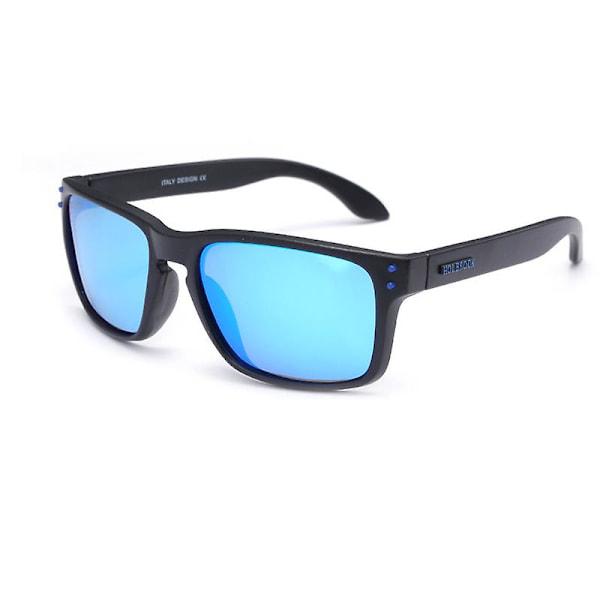Polariserade solglasögon för män och kvinnor med matt finish solglasögon färg spegellins 100 % UV-blockerande Black and Blue