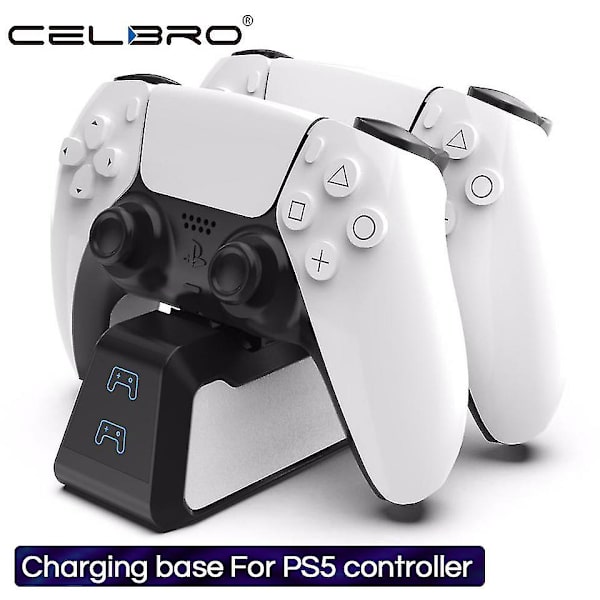 Sony Ps5-ohjainlaturiin USB portti Dualsense-pikalataustelakka-asema LED-ilmaisimella lataukseen 2 Ps5-ohjaimelle
