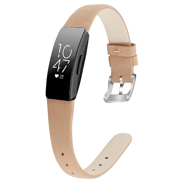 For Fitbit Inspire / Inspire HR älykellohihna, ylin kerros naudannahkaa, rannehihna, KOKO L-6,7-8,1 tuumaa Matte Brown