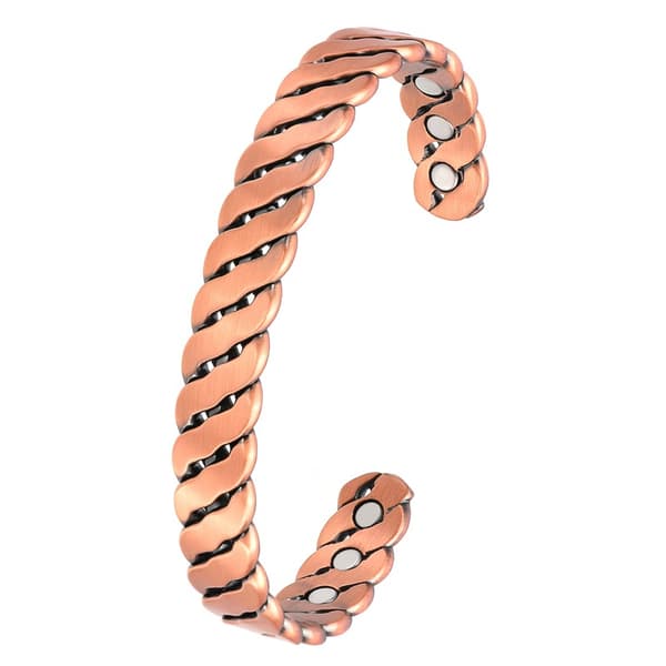 Kobberarmbånd, vridd, med magneter