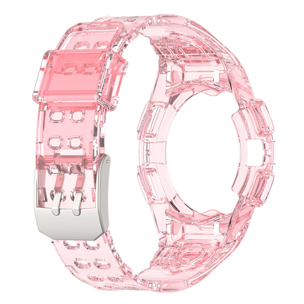Silikonarmband för Samsung Galaxy Watch4 44mm, med integrerat klockfodral Transparent Pink