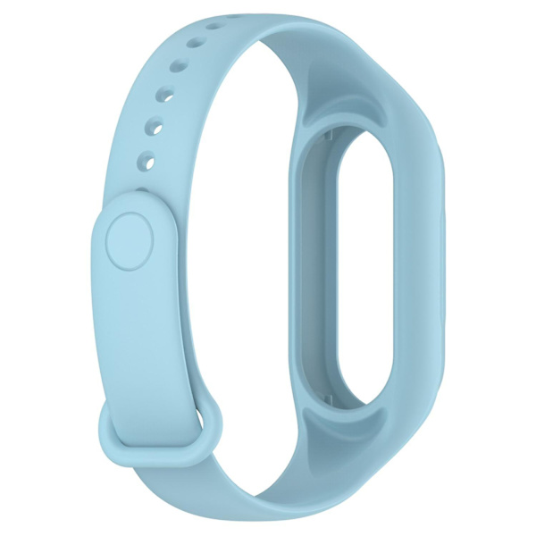 Xiaomi Smart Band 8:lle vaihdettava silikoniranneke, integroitu ranneke kotelokannella Light blue, Baby Blue L Xiaomi Smart Band 8