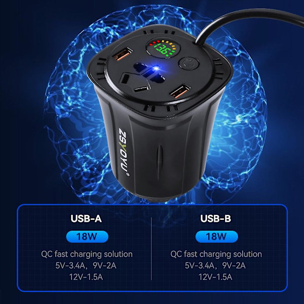 Dc 12v til Ac 110v 220v Bilkonverter Usb Strømforsyning Adapter Bil Inverter Red 110V