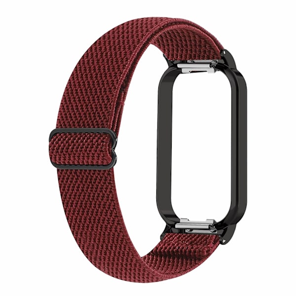 Justerbar klokkearmbånd i elastisk nylon til Redmi Band 2 - Smartklokke med pustende armbånd Wine Red