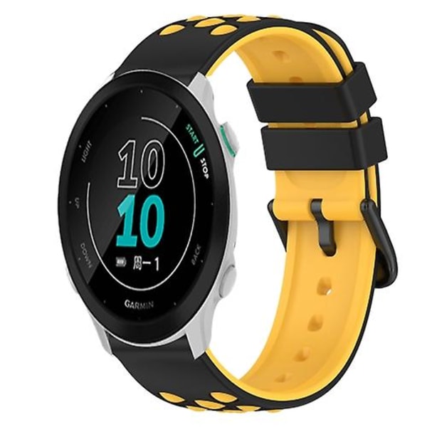 Til Garmin Forerunner 158 20 mm tofarvet silikone urbånd QBN Black-Red