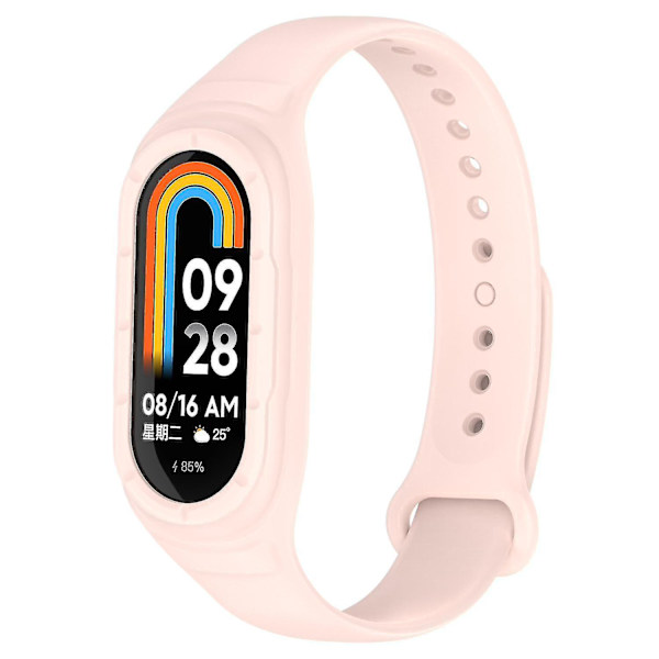 Til Xiaomi Smart Band 8 Udskiftning Silikone Urrem Integreret Håndledsrem med Etui Pink, Pink P Xiaomi Smart Band 8