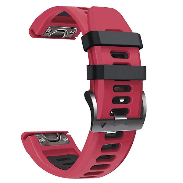 26mm watch för Garmin Fenix ​​7x Red Black