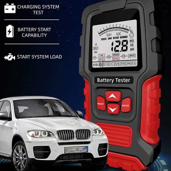 12V 24V Bilbatteritester (rød) Red