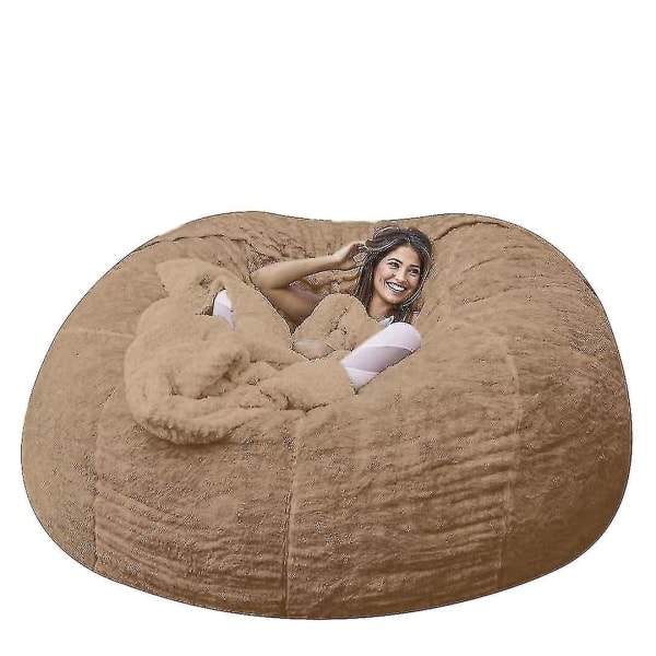 Lazy Sofa Bean Bag Kunstig Pels Bean Bag Bean Sofa khaki 150cm*75cm