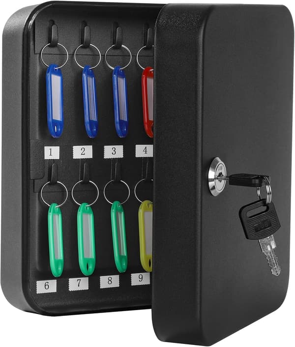 Förvaringslåsbox, 20 x 16 x 8 cm Black 48 Key with Key