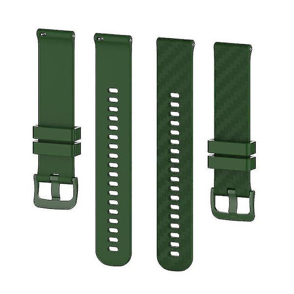 For Garmin Samsung Polar Huami Huawei 20mm Karbonfiber Silikonklokke Rem Stropp Erstatning Håndleddsrem Turquoise, Army Green F Other Smartwatch Model