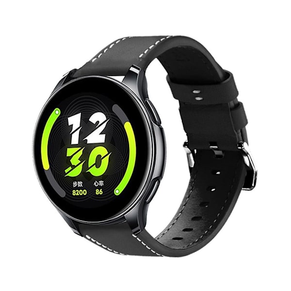 för realme-Watch T1 Band Justerbart Smartwatch Armband Läder Anti-Scratch Dark brown