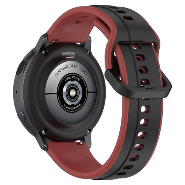 Til Samsung Galaxy Watch Active2 44mm 40mm Sport Remme Dobbelt 20mm Silikone Udskiftningsrem Black Dark Red J Samsung Galaxy Watch A