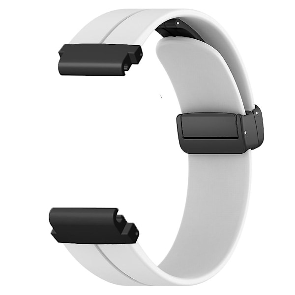 Magnetiskt spänne silikon klockarmband för Garmin Fenix 7s/7s Solar/6s/5s, med 20mm PC-kontakt White