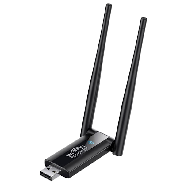 Wi-Fi Förstärkare, Wi-Fi Repeater Extender Point 2.4Ghz 300Mbps (Svart)