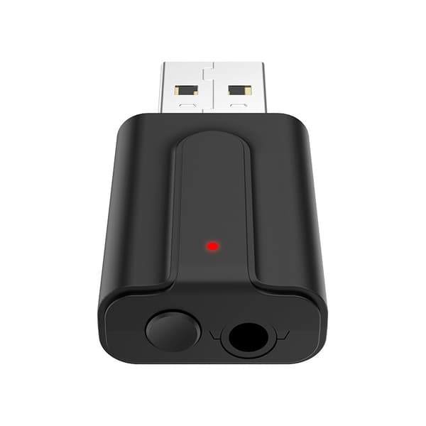 Bluetooth USB-mottaker Bluetooth 5.0-adapter 2-i-1, Aux-In 3,5 mm Jack