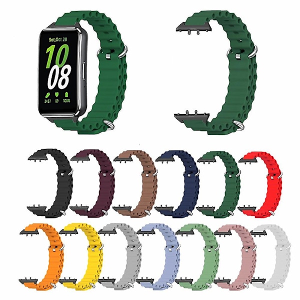 Til Samsung Galaxy Fit3 udskiftningsrem Drop-resistent silikoneur Army Green