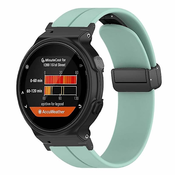 Magneettinen solki Silikonihihna Ranneke Garmin Forerunner 220/230/235/735xt/620/630 Mint Green