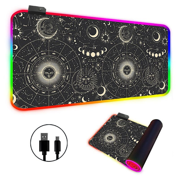 RGB Gaming Musemåtte, 14 Belysningstilstande (300 X 600 X 3 Mm)