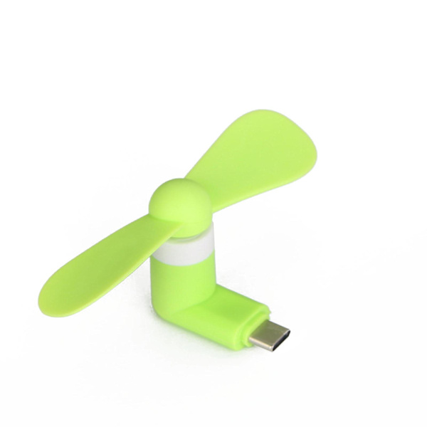 Mini fläkt för utomhusbruk, bärbar USB typ C-port kylfläkt för Android-telefon och surfplatta Green