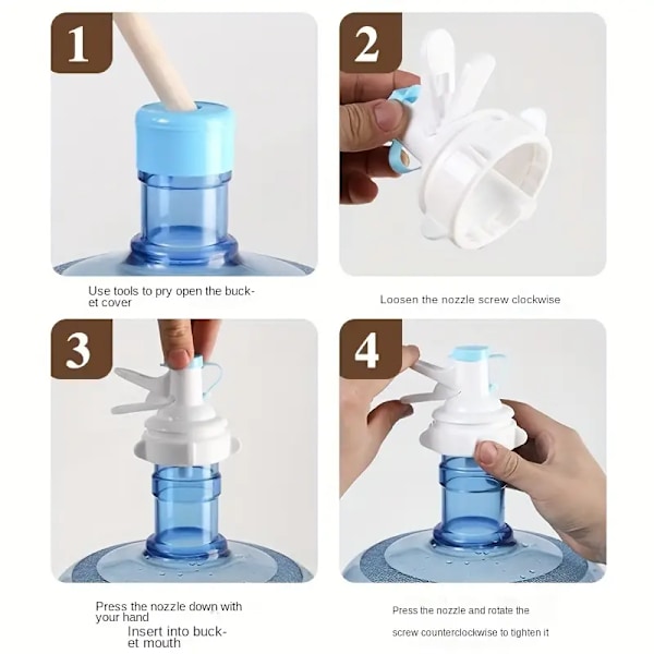 En manuell vattenflaskpump med en 3,93-tums hållbar plastkran (bajonettpip)