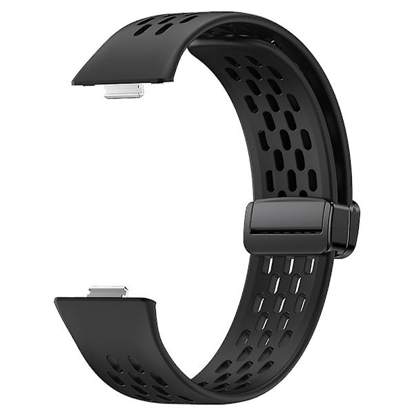 Huawei Watch Fit 3 -silikoniranneke, ontto hihna magneettisella taittolukolla Black