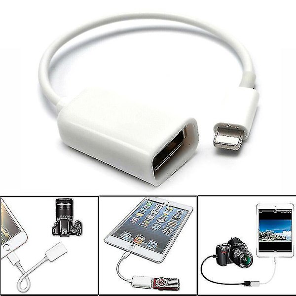 8-nastainen Otg Lightning-sovitin uros USB -kaapelin naaras Iphone Ipad -kameralle